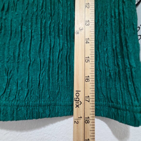 Love Poem 2pcs Emerald Green Crinkled Plissé Short Sleeve Wide Leg Pants Set - Picture 4 of 12